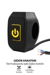 Işıklı Gidon Anahtarı Tek Fonksiyonlu Sarı LED Power Tuşlu Motosiklet Sis Farı Off Road Led Kontrol Switchi Kablolu Siyah Renk