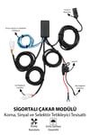 Sigortalı Korna, Sinyal, ve Selektör Tetikleyicili Çakar Modülü 