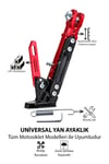 Universal Ayarlanabilir Motosiklet Yan Ayaklık 185-240 mm Cnc Kırmızı