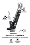 Universal Ayarlanabilir Motosiklet Yan Ayaklık 185-240 mm Cnc Montaj Setli Siyah Gümüş