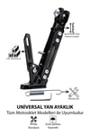 Universal Ayarlanabilir Motosiklet Yan Ayaklık 185-240 mm Cnc Montaj Setli Siyah