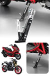 Universal Ayarlanabilir Motosiklet Yan Ayaklık 185-240 mm Cnc Montaj Setli Siyah Gümüş