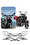 Universal Katlanabilir H2 Ledli Motosiklet Aynası | Döküm Kasa Siyah