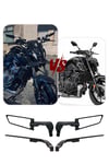 Universal Katlanabilir H2 Mini Motosiklet Aynası | Döküm Kasa Siyah