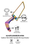 Universal Katlanabilir Motosiklet Aynası | Döküm Kasa H2 Ayna İridyum