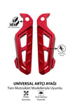 Universal Motosiklet Artçı Ayak 130mm Cnc Kırmızı