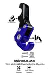 Universal Motosiklet Askı Aparatı Ayak 115mm Cnc Mavi