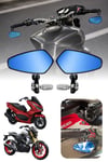 Universal Motosiklet Gidon Aynası | Alüminyum Siyah Kasa Cnc Gümüş İskelet 