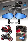 Universal Motosiklet Gidon Aynası | Alüminyum Siyah Kasa Cnc Siyah İskelet 