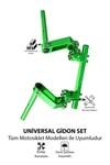 Universal Motosiklet Gidon Seti 22 mm Boru Çaplı Ayarlanabilir Cnc Yeşil