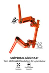 Universal Motosiklet Gidon Seti 22 mm Boru Çaplı Ayarlanabilir Cnc Turuncu