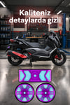 Universal Motosiklet Kedi Gözü Reflektör Seti Cnc Mor