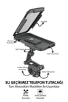 Universal Motosiklet Uyumlu Su Geçirmez Telefon Tutacağı ABS Plastik + Metal Siyah Renk