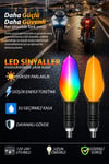 Universal Sinyal Ledi Rgb ve Amber Renk Mercekli Yuvarlak Kasa Vidalı | Tüm Motosikletler İle Uyumlu