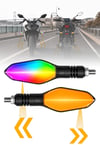 Universal Sinyal Ledi Rgb ve Amber Renk Mercekli Yuvarlak Kasa Vidalı | Tüm Motosikletler İle Uyumlu