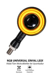 Universal Sinyal Ledi Rgb ve Amber Renk Mercekli Yuvarlak Kasa Vidalı | Tüm Motosikletler İle Uyumlu