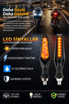 Universal Sinyal Ledi Uzun Kasa Çift Renk | Tüm Motosikletler İle Uyumlu