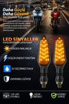 Universal Sinyal Ledi Uzun Kasa Tek Renk | Tüm Motosikletler İle Uyumlu