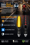 Universal Sinyal Ledi Uzun Kasa | Tüm Motosikletler İle Uyumlu