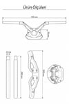 Universal T-Max Motosiklet Gidon Seti 22 mm Boru Çaplı 735 mm CNC Alüminyum Ayarlı Montaj Vidalı Siyah