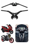 Universal T-Max Motosiklet Gidon Seti 22 mm Boru Çaplı 735 mm CNC Alüminyum Ayarlı Montaj Vidalı Siyah