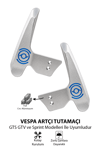 Vespa GTS / GTV / Sprint Modelleri İle Uyumlu Artçı Tutamaç Cnc Gümüş