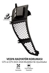 Vespa GTS GTV Uyumlu 2 Parça Radyatör Koruma Izgarası 2023-2026 CNC Siyah
