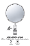 Vespa Tüm Modeller İle Uyumlu Gidon Aynası Gümüş