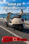 Vespa Uyumlu Artçı Basamak Uzatma GTS GTV Cnc Kırmızı