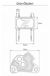 Vespa Uyumlu Motor Bağlantı Aparatı Cnc Kırmızı
