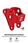 Vespa Uyumlu Motor Bağlantı Aparatı Cnc Kırmızı