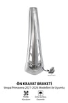 Vespa Uyumlu Ön Kravat Primavera Cnc Gümüş