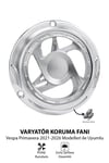 Vespa Uyumlu Varyatör Koruma Fanı Primavera Cnc Gümüş