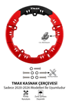 Yamaha Tmax Uyumlu Kasnak Çerçevesi 2020-2026 Cnc Kırmızı