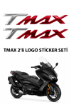 Yamaha Tmax Uyumlu Logo Sticker 2021-2026 Gümüş-Kırmızı