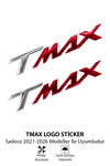 Yamaha Tmax Uyumlu Logo Sticker 2021-2026 Gümüş-Kırmızı