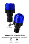 Yamaha Tmax Uyumlu Motosiklet Gidon Denge Topuzu Vidalı Cnc Mavi