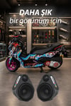 Yamaha Xmax Uyumlu Bluetooth Hoparlör Seti 2021-2026 Siyah