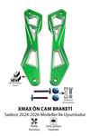 Yamaha Xmax Uyumlu Ön Cam Braketi 2024-2026 Cnc Yeşil