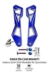 Yamaha Xmax Uyumlu Ön Cam Braketi 2024-2026 Cnc Mavi