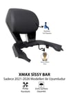 Yamaha Xmax Uyumlu Sisy Bar Sırt Dayama 2023-2025 Siyah