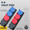 Bylion Siyah Kauçuk 2 Trifaze 1 Monofaze Üçlü Grup Priz Ip44 (2X3*25A / 1X1*16A) 950-006-0007