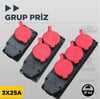 Bylion Siyah Kauçuk Trifaze Üçlü Grup Priz Ip44 (3X3*25A) 950-006-0005