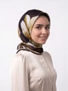 Desenli Pamuk Eşarp - Sepya