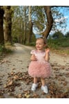 Kız Bebek Çocuk Kısa Kollu Tüllü Tütü Özel Gün Prenses Saten Elbise