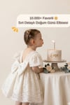 Kız Bebek Elbise Kısa Kollu Fiyonklu Doğum Günü Parti Düğün Özel Gün Abiye Çocuk Elbise