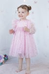 Kız Bebek Elbise Uzun Kollu Tüllü Tütü Yıldızlı Doğum Günü Özel Gün Parti Düğün Kız Çocuk Elbise