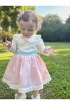 Kız Çocuk Bebek Uzun Kollu Astarlı Fiyonklu Özel Gün Doğum Günü Parti Düğün Elbisesi Abiye
