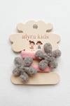Kız Çocuk İkili Lastik Toka Peluş Çiçek Detaylı Bebek Saç Tokası Renkli Set