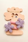 Kız Çocuk İkili Lastik Toka Peluş Çiçek Detaylı Bebek Saç Tokası Renkli Set